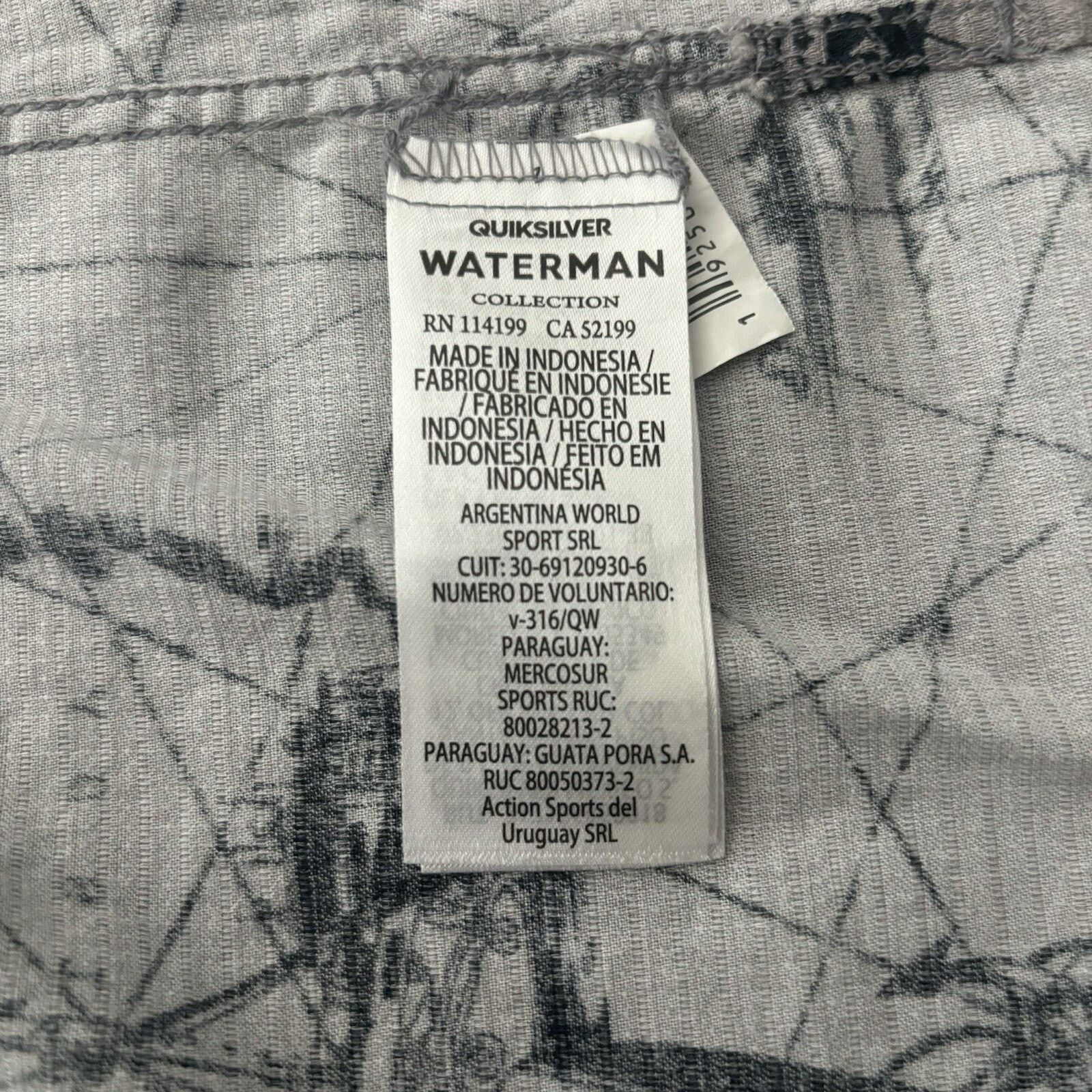 Quiksilver Quiksilver Men’s XXL Waterman Collection Grey Waves Shirt Size US XXL / EU 58 / 5 - 6 Thumbnail