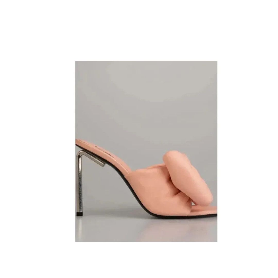 Off-White o1mle0425 Nappa Bow High Allen Pointed Heels in Pink Size US 5 / IT 35 - 1 Thumbnail