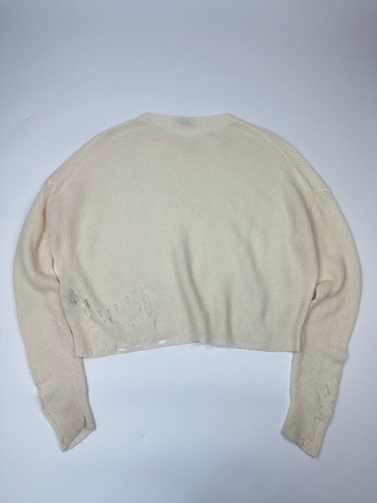 Acne Studios Acne Studio SS2017 Destroy Holes Knit Beige & White Sweater Size US S / EU 44-46 / 1 - 9 Thumbnail