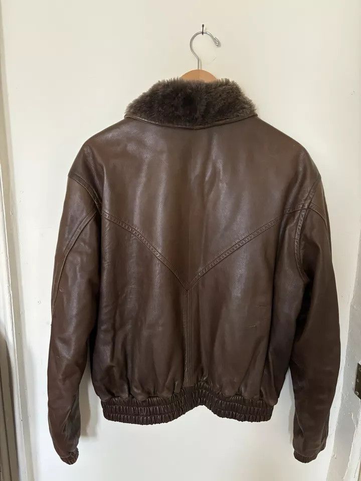 Bally Bally 80s Brown Leather Bomber Jacket Vintage Snap Soft Size US M / EU 48-50 / 2 - 2 Thumbnail