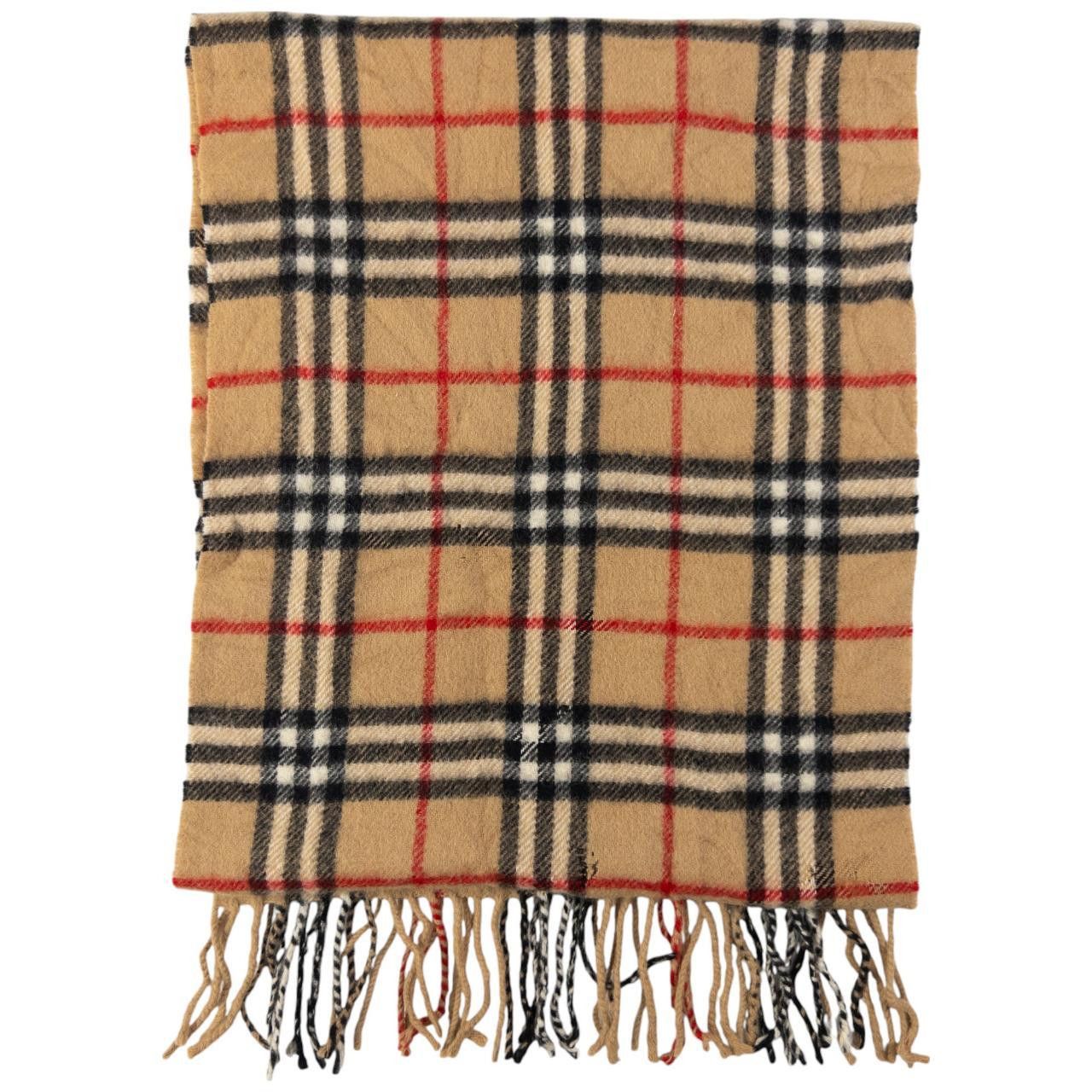 Burberry Vintage Burberry Nova Check Lambswool Tassel Scarf Size ONE SIZE - 3 Thumbnail
