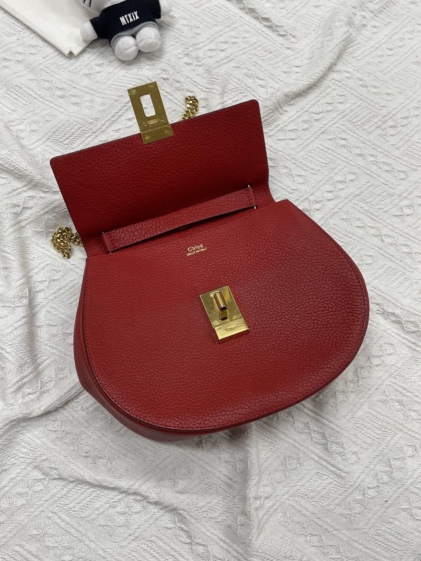 Chloe Chloe Red Gold Clasp Chain Bag No Accessories Size ONE SIZE - 5 Thumbnail