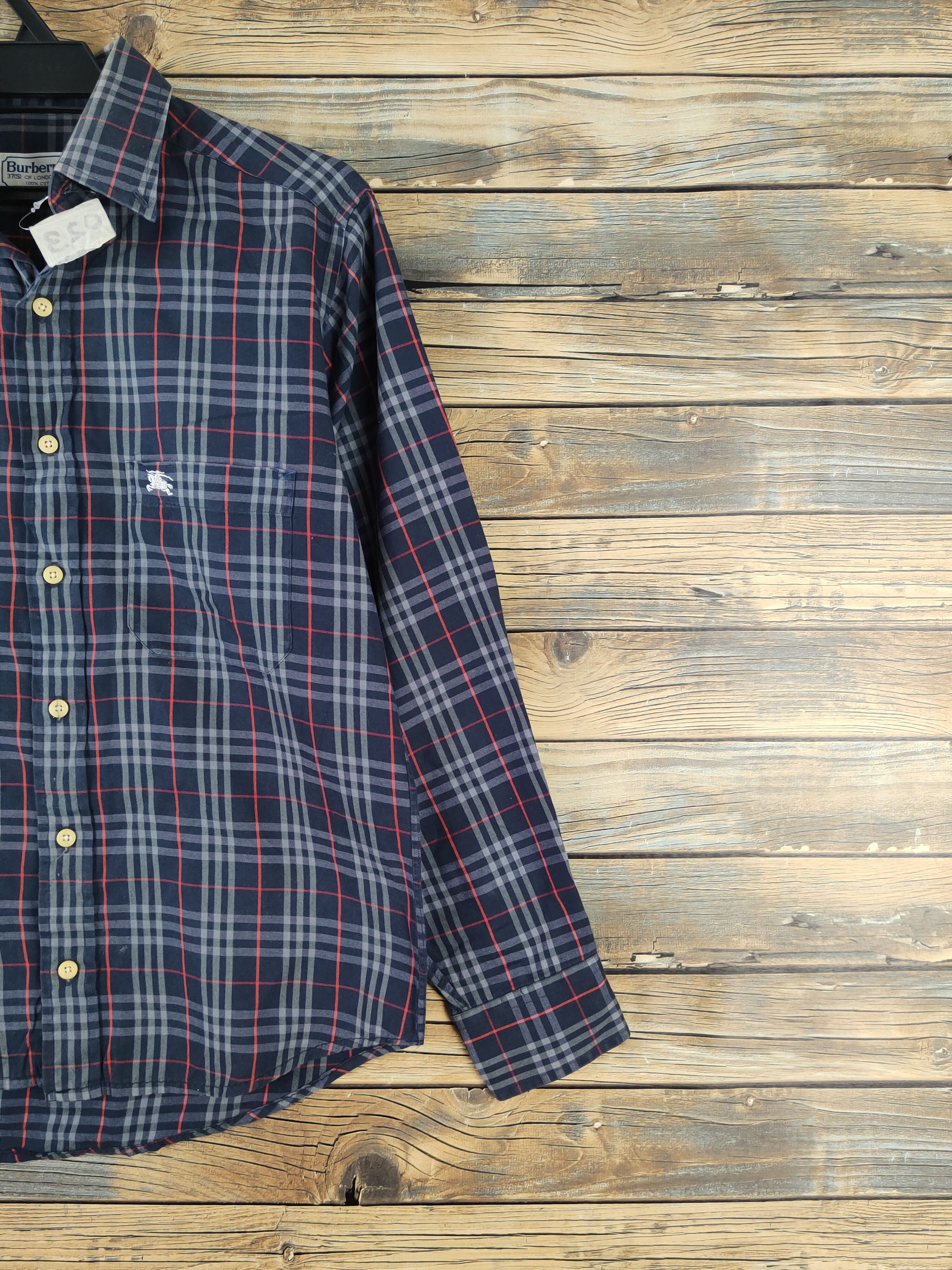 Burberry DLL Burberrys Navy Button Ups Shirts #023 Size US M / EU 48-50 / 2 - 6 Thumbnail