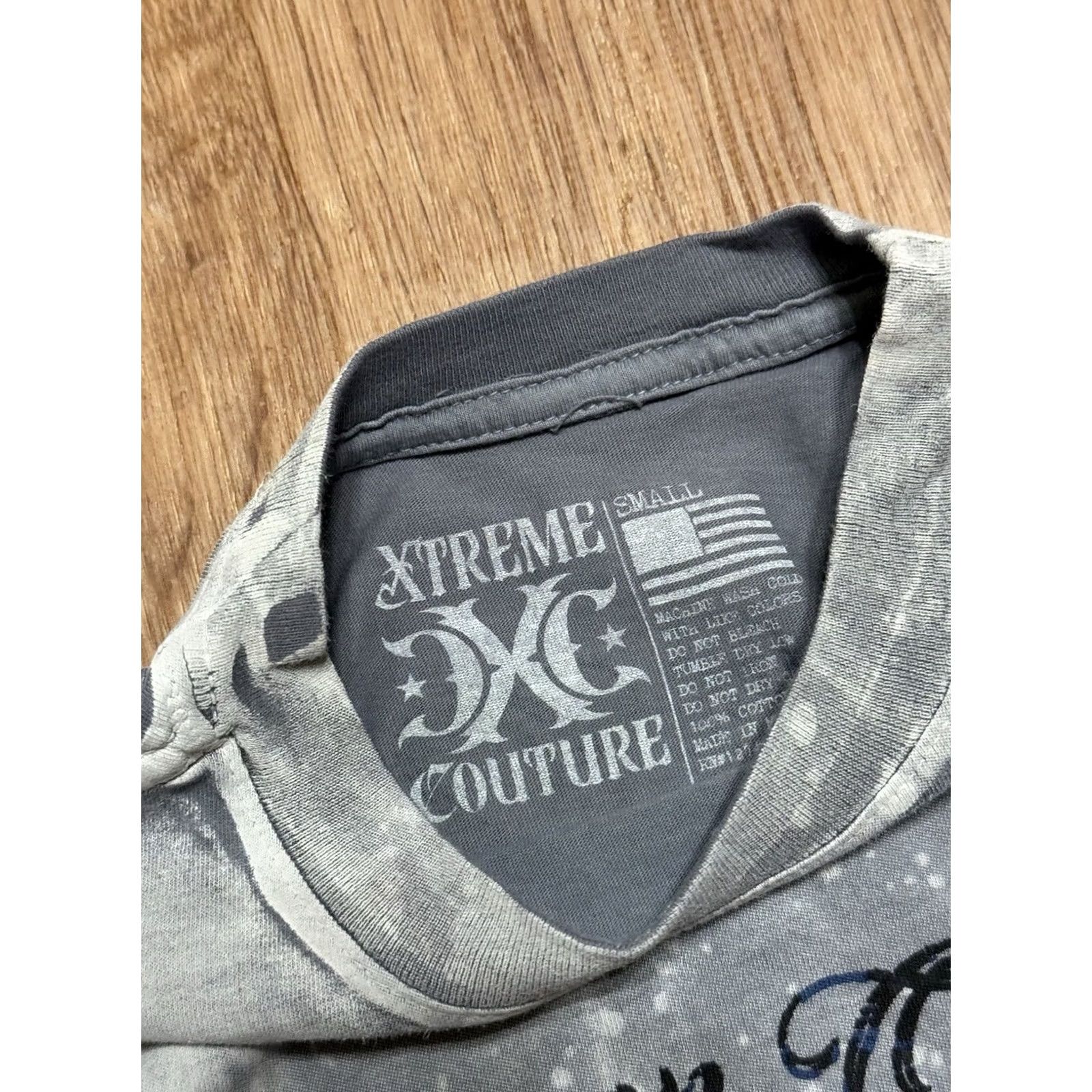 Vintage Xtreme Couture T-Shirt Mens Small Blue Retro Foil Logo Double Sided Y2K American Eagle Size US S / EU 44-46 / 1 - 3 Thumbnail