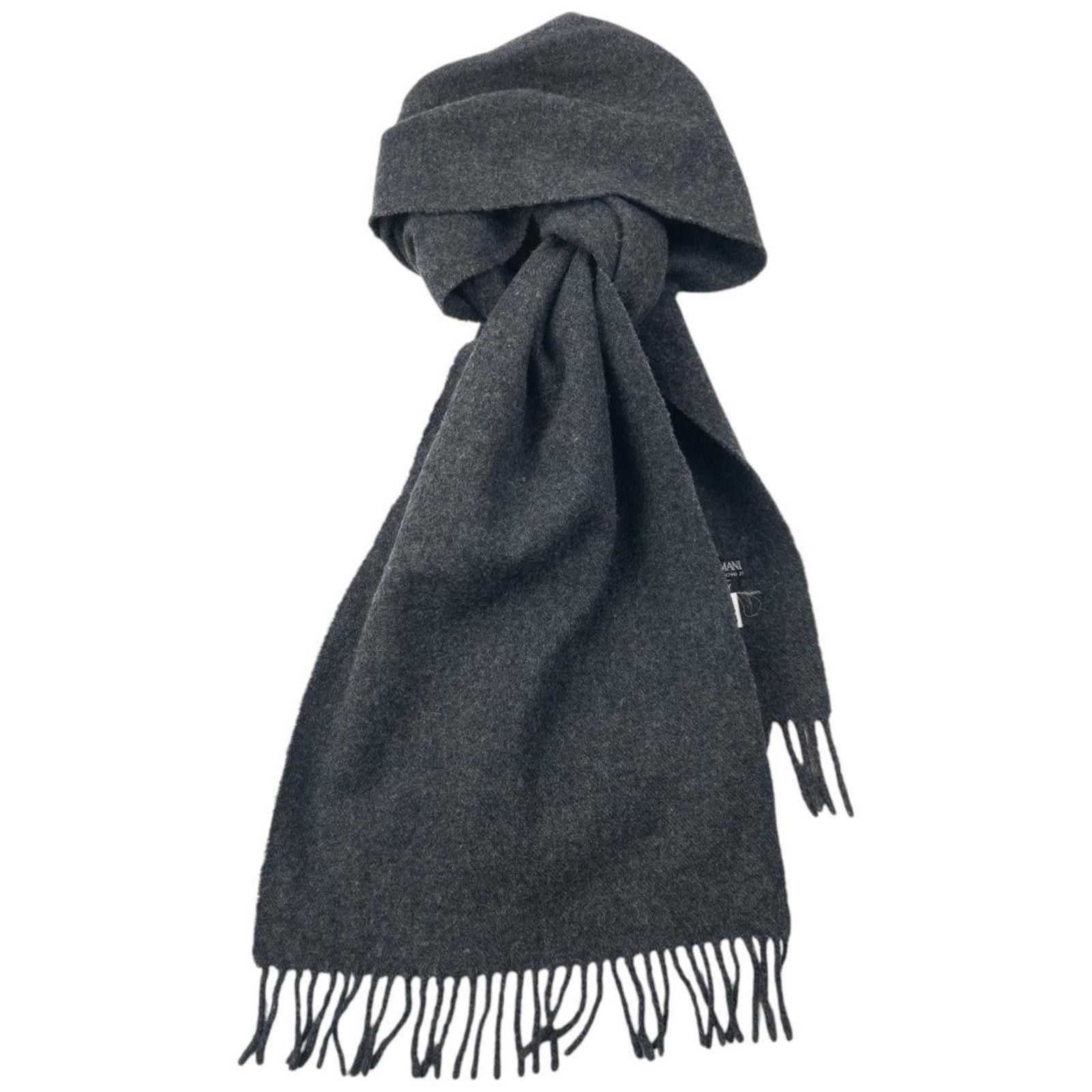 Giorgio Armani Vintage 80s Giorgio Armani Wool Tassel Scarf Size ONE SIZE - 3 Thumbnail