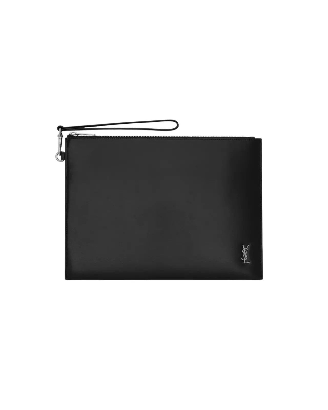 Saint Laurent Paris SAINT LAURENT Cassandre Tiny Black Leather Pouch New Size ONE SIZE - 1 Thumbnail