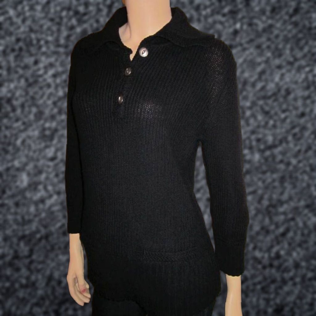 Ralph Lauren Ralph Lauren Jeans Co SHAWL SWEATER BLACK NWT Jeans Co Women M Black Shawl Sweater, 100% Cotton, Long Sleeve, 3/4 Cable Knit, NWT Size M / US 6-8 / IT 42-44 - 1 Preview