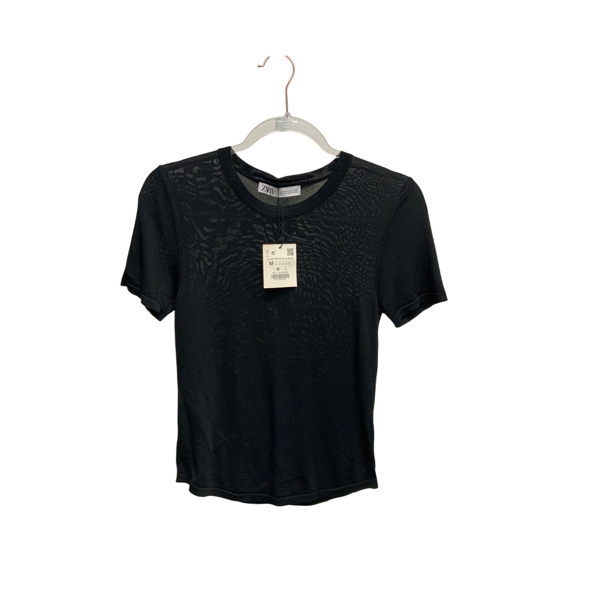 Zara Zara Sheer Black Fitted Top Size M / US 6-8 / IT 42-44 - 3 Thumbnail