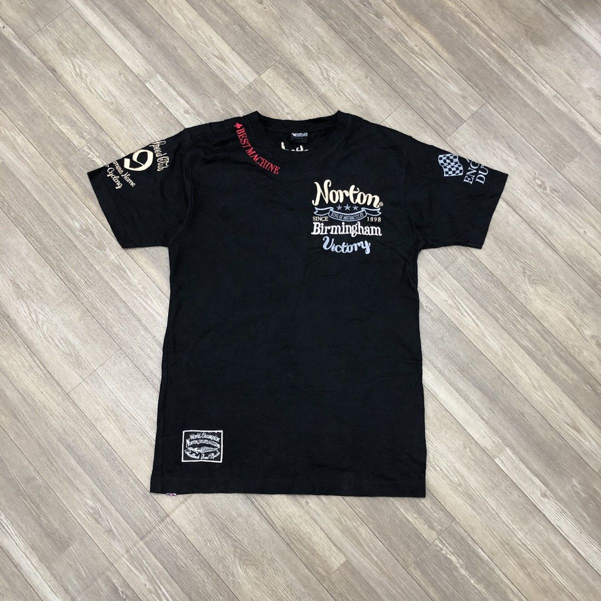 Japanese Brand × Norton 2000s Norton Motorcycle English Ducth Embroidered Tshirt Size US L / EU 52-54 / 3 - 12 Thumbnail