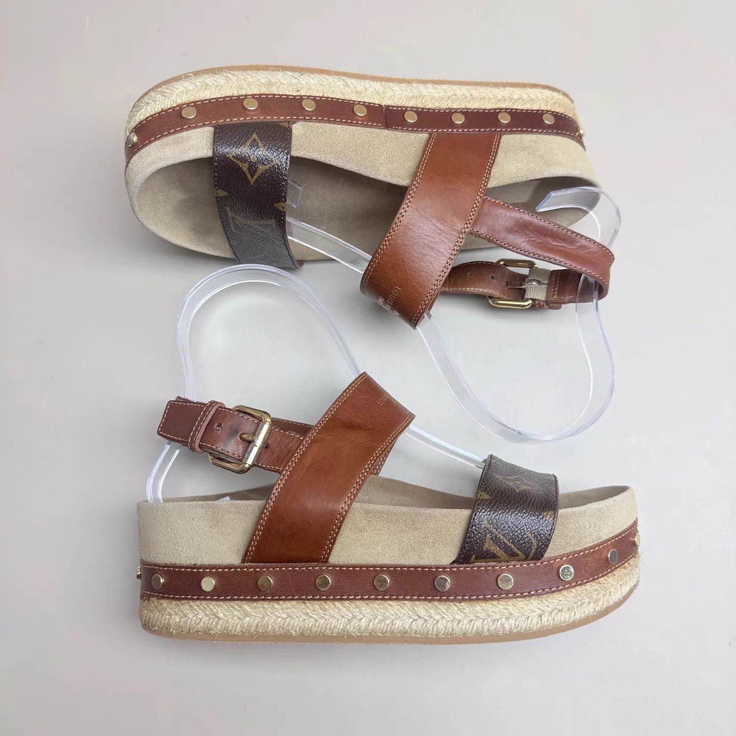 Louis Vuitton LV Monogram Dark Brown Sandal Thick Sole Size 36 95 New Size US 5.5 / IT 35.5 - 4 Thumbnail