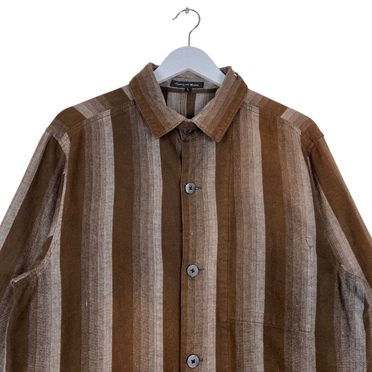 Japanese Brand VINTAGE GARCON WAVE STRIPE SHADOW LAZER JACKET Size US L / EU 52-54 / 3 - 3 Thumbnail