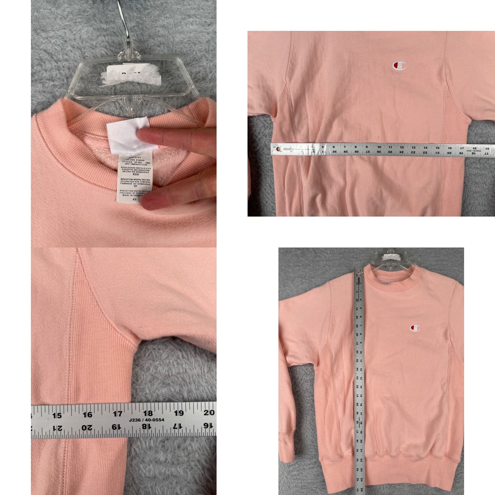 Champion Champion Sweatshirt Women Extra Smal Pink Reverse Weave Pullover Crew Size XS / US 0-2 / IT 36-38 - 8 Thumbnail