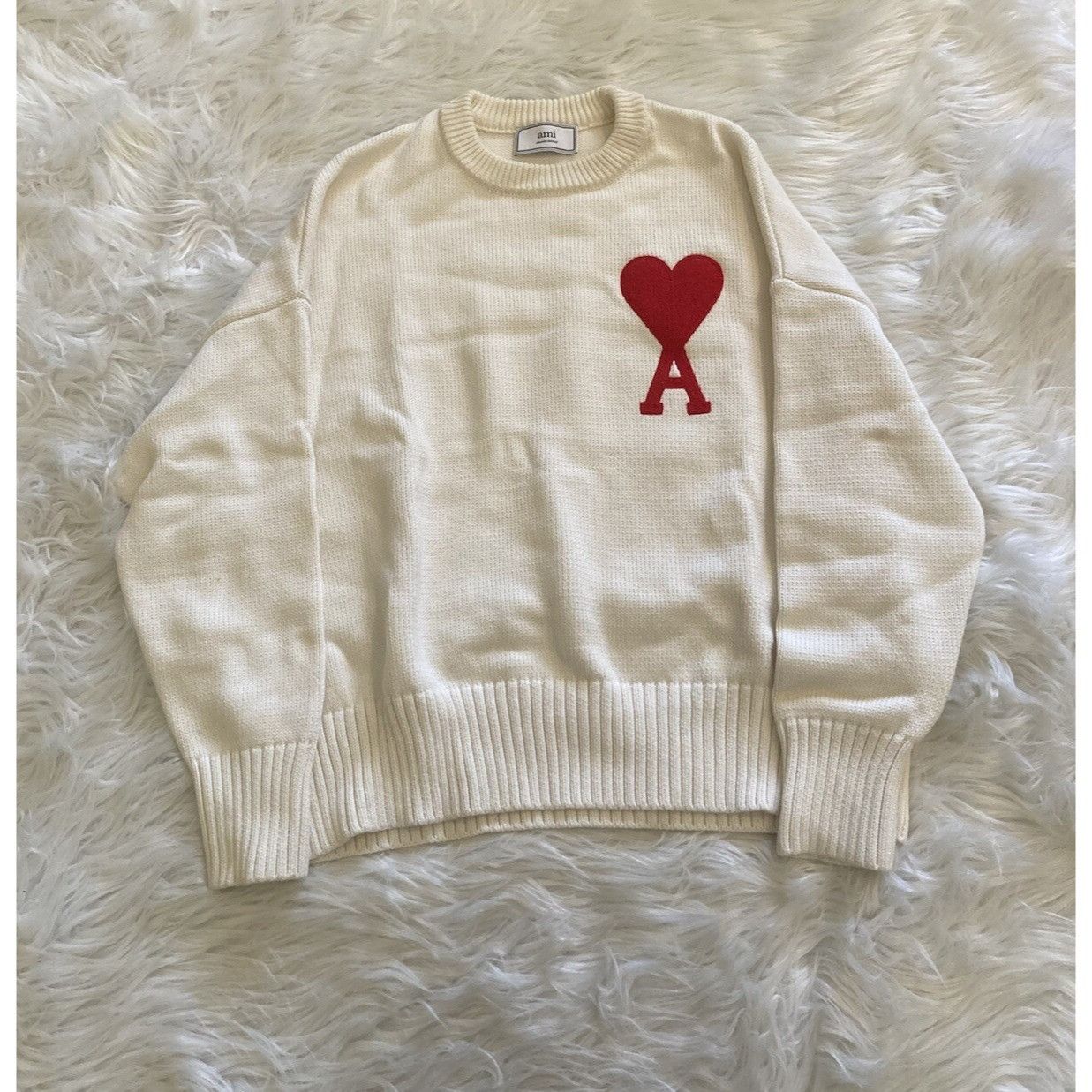 AMI Paris Alexandre Mattiussi Oversized Heart Embroidered Sw