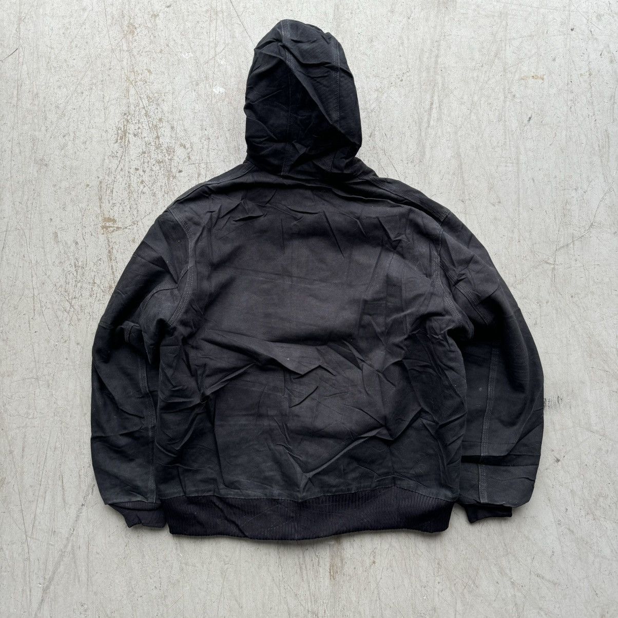 Carhartt × Vintage Vintage Carhartt Black Faded Distressed Jacket Hooded Size US L / EU 52-54 / 3 - 3 Thumbnail
