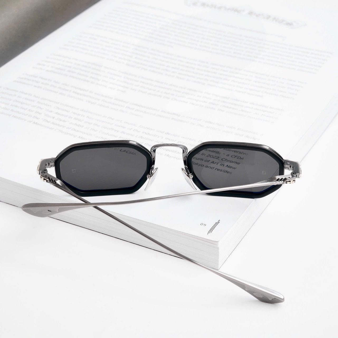 Chrome Hearts CHROME HEARTS STYLIDA MATTE BLACK/PEWTER SUNGLASSES Size ONE SIZE - 7 Thumbnail