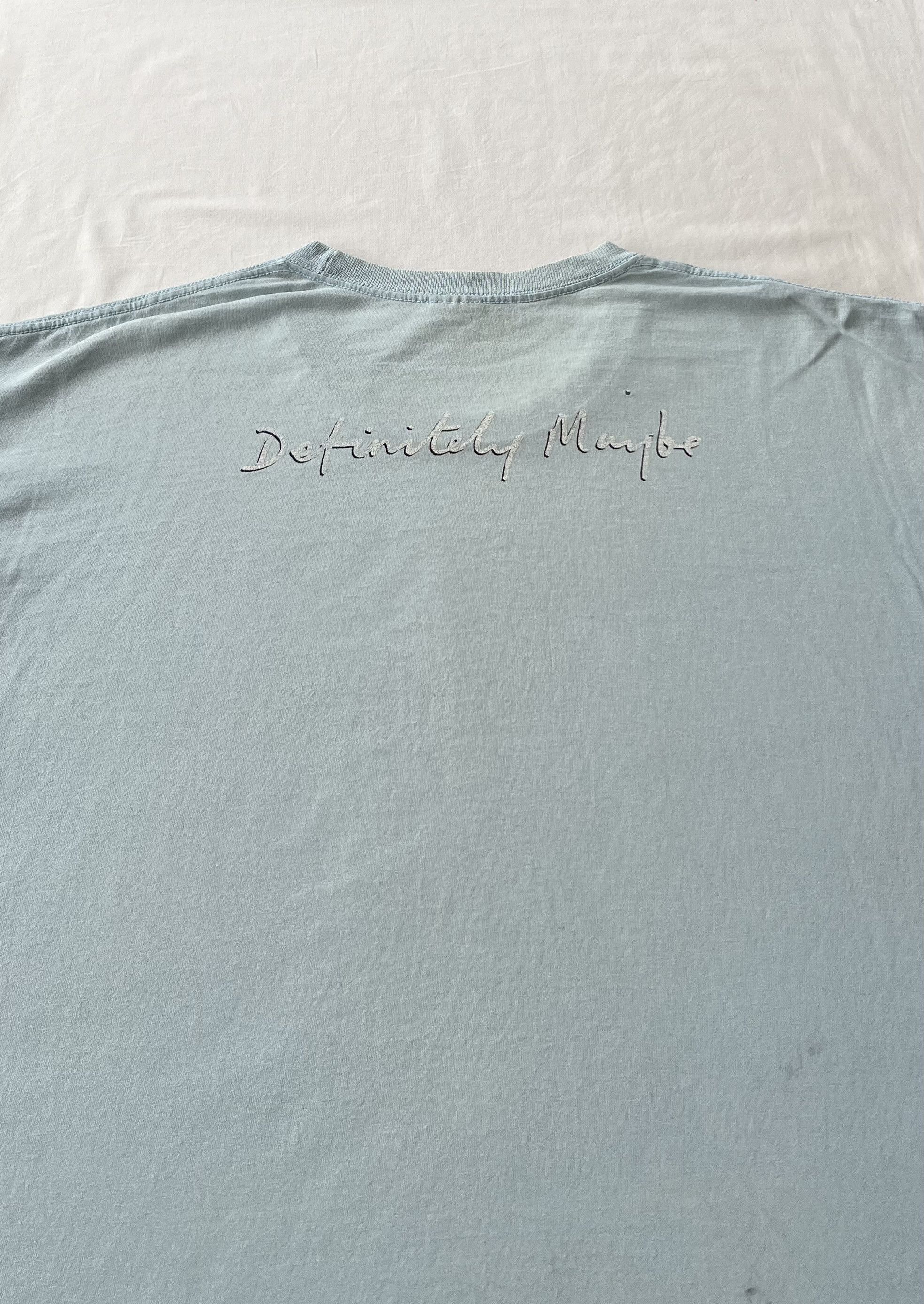 Band Tees Vintage 2000s Oasis Definitely Maybe Britpop Blue T-shirt Size US XL / EU 56 / 4 - 18 Thumbnail
