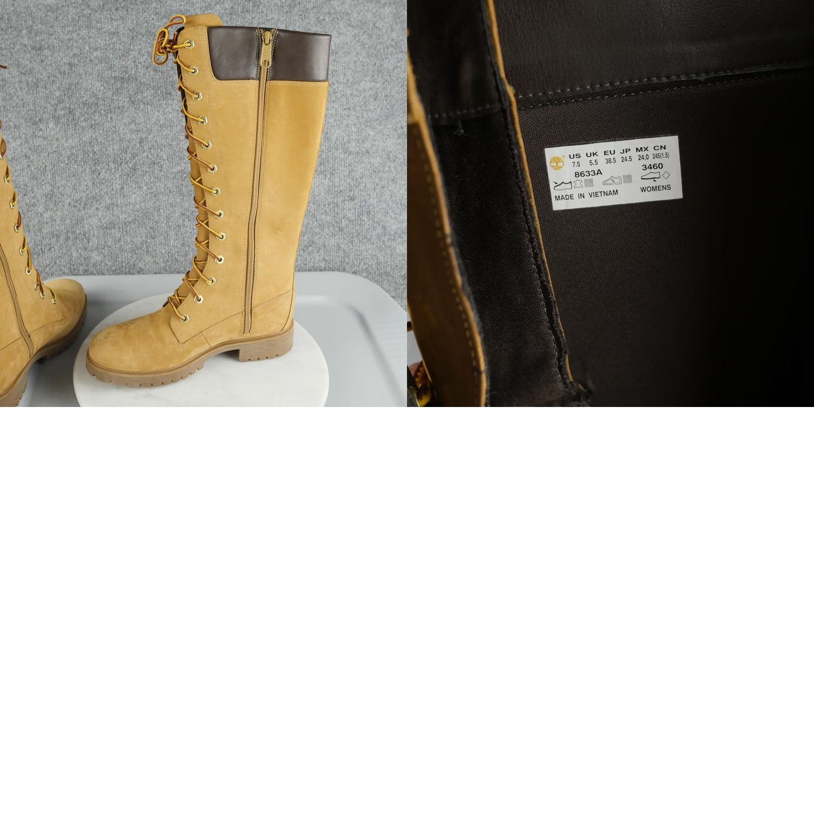 Timberland VINTAGE Timberland Boots Womens Size 7.5 Brown Knee High Lace Up 8633A Combat Outdoor Waterproof Nubuck Size US 8 / IT 38 - 9 Thumbnail