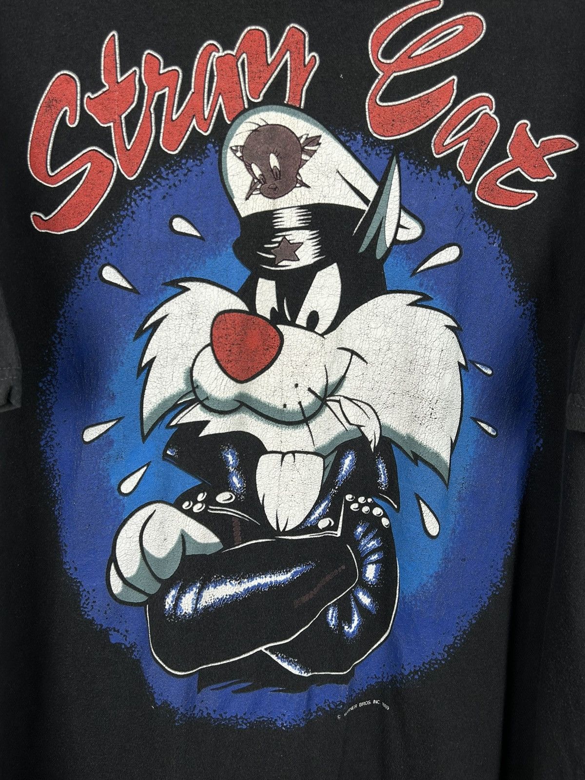 Vintage 80s Vintage 1989 Warner Bros Sylvester Stray Cat T-Shirt Size US XL / EU 56 / 4 - 2 Thumbnail