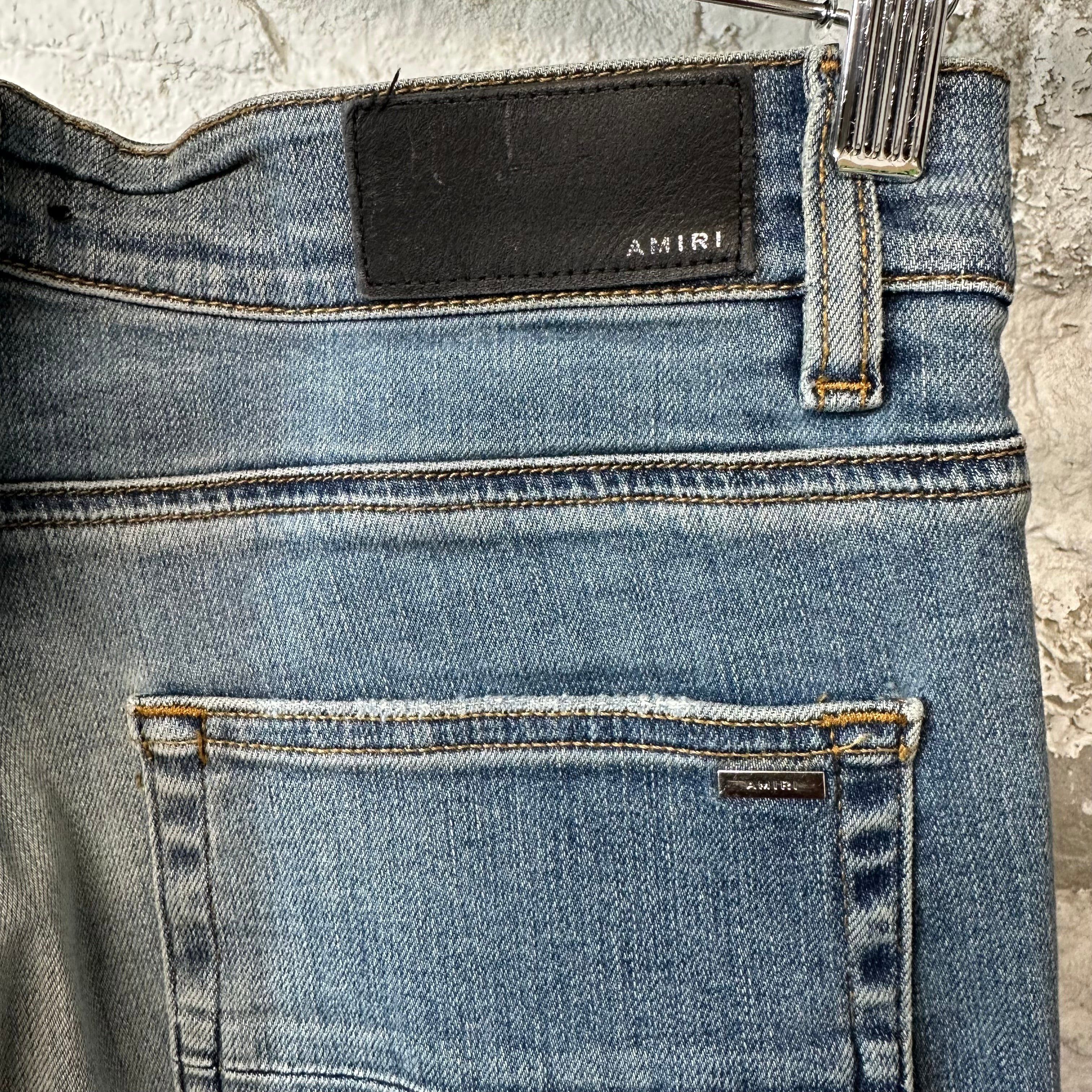Amiri Amiri MX1 Brown Acid Patch Blue Denim Jeans Sz 33 Size US 33 - 4 Thumbnail