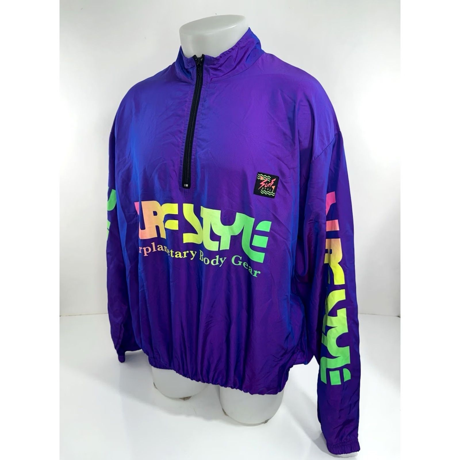 Vintage SURF STYLE Interplanetary Jacket - Vintage Bomber XL Purple - Mens - Nylon Blend - Regular Fit Size US XL / EU 56 / 4 - 3 Thumbnail