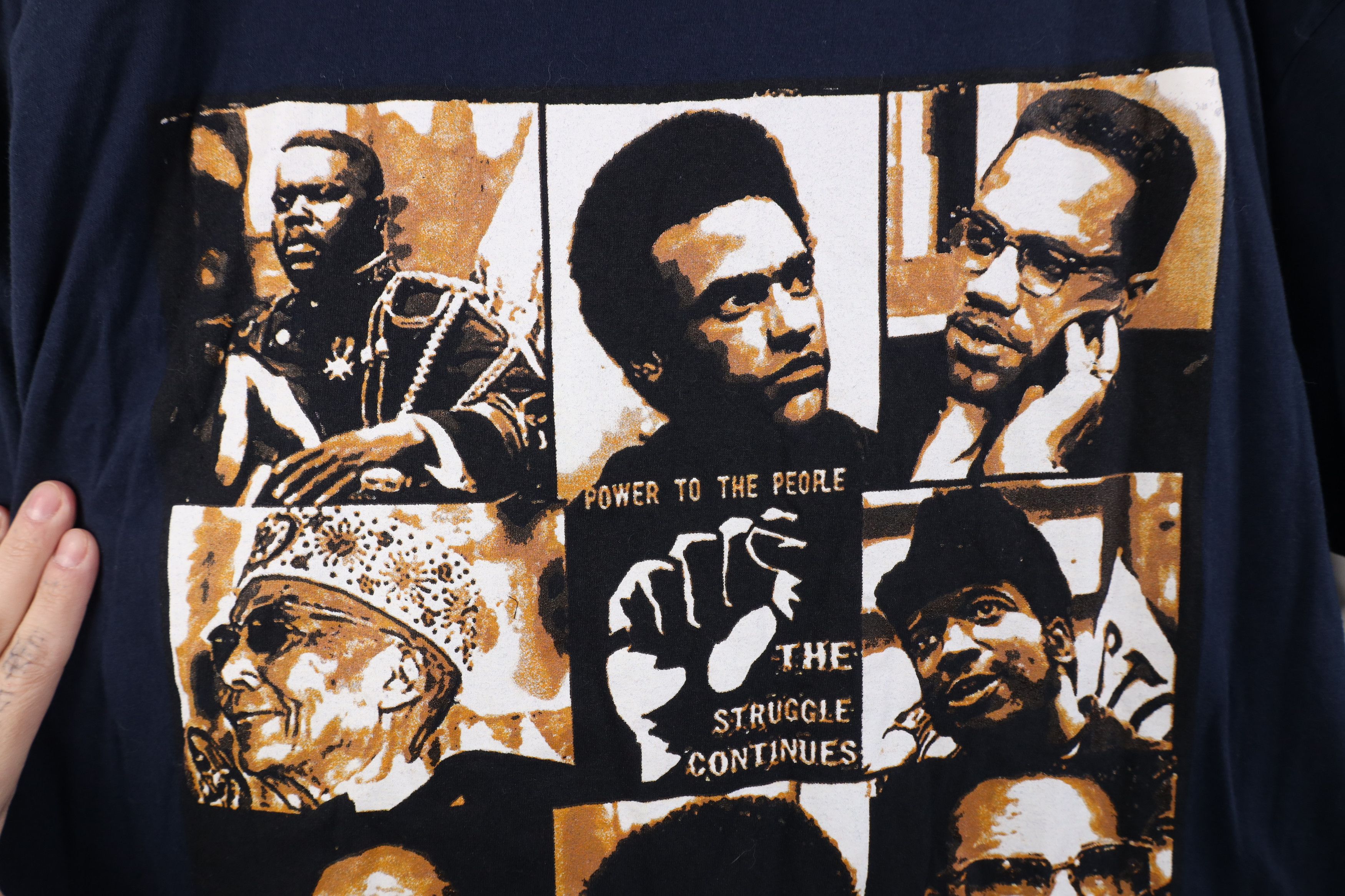 Vintage Vintage Y2K Streetwear Power Malcom X MLK Jr T-Shirt Blue Size US XXL / EU 58 / 5 - 5 Thumbnail