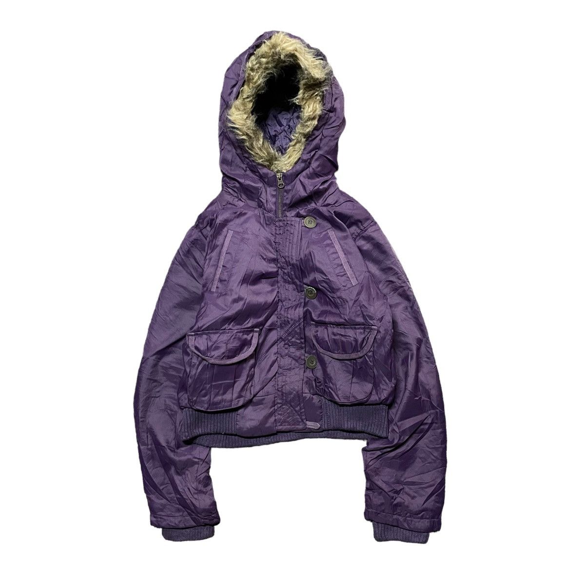 Alpha Industries × Buzz Rickson's × Vintage 💥Steals💥- Y2k Pumpkin Cropped Bomber Jacket Fur Hooded M Size US M / EU 48-50 / 2 - 1 Thumbnail