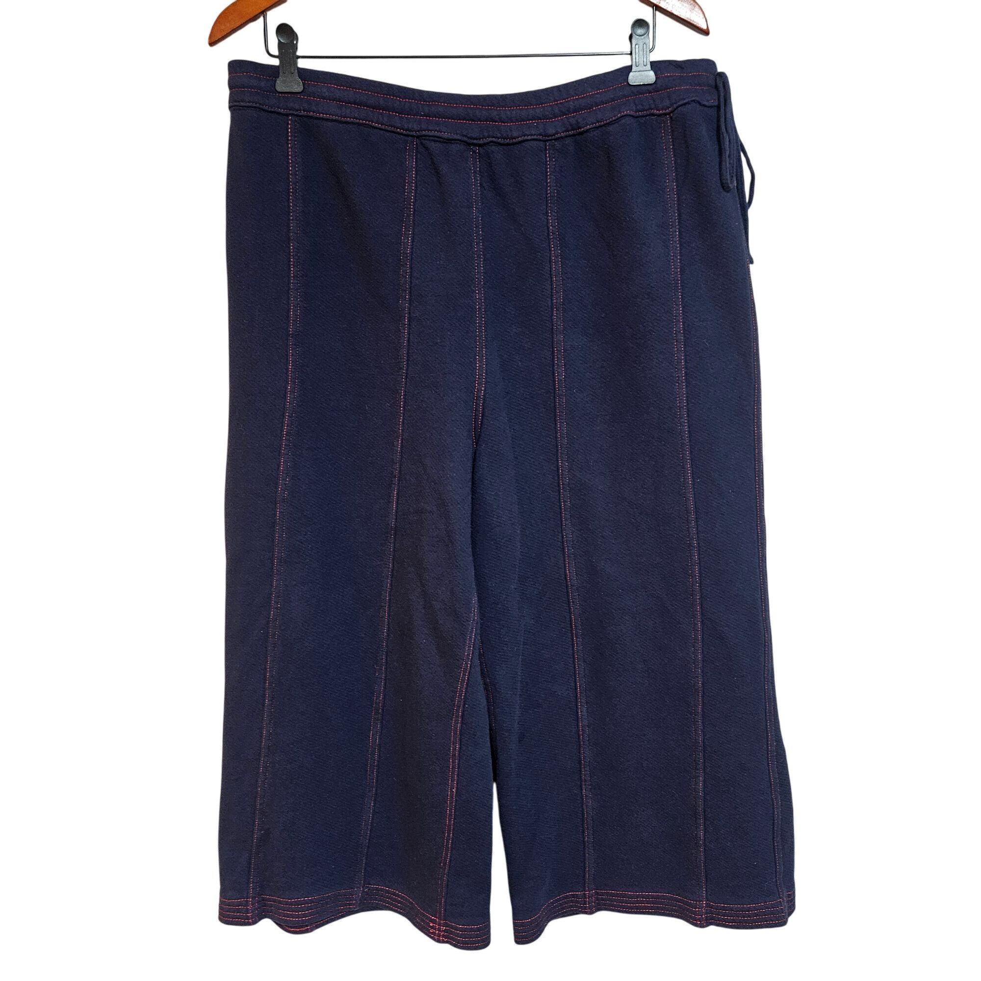 Anthropologie Anthropologie Pants Navy L Wide Leg Loungecore Soft Terry At Size 34" / US 12 / IT 48 - 1 Thumbnail
