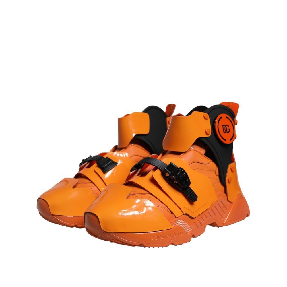 Dolce & Gabbana Dolce & Gabbana Orange Multi Panel Chunky High Top Sneakers Size US 11 / EU 44 - 3 Thumbnail