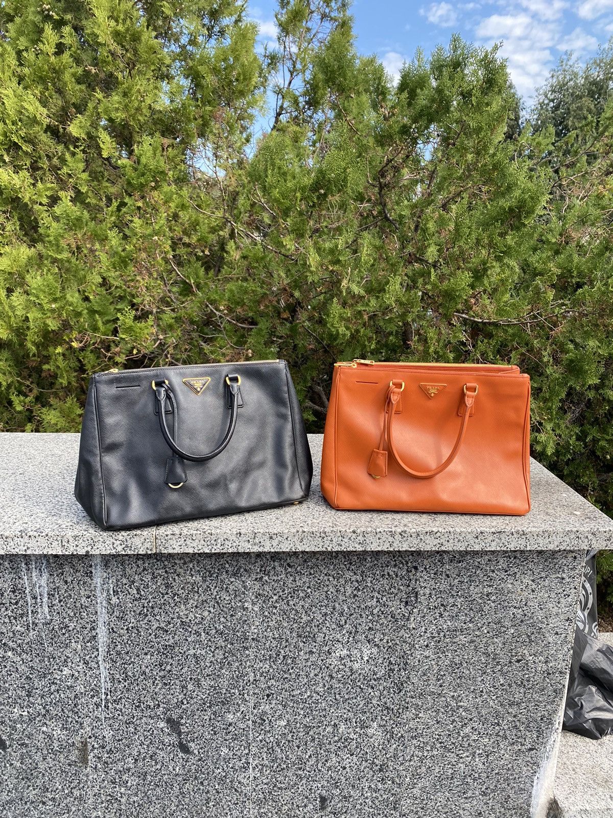 Prada Prada Milano Leather Saffiano selfbridge tote double zip bag Size ONE SIZE - 10 Thumbnail