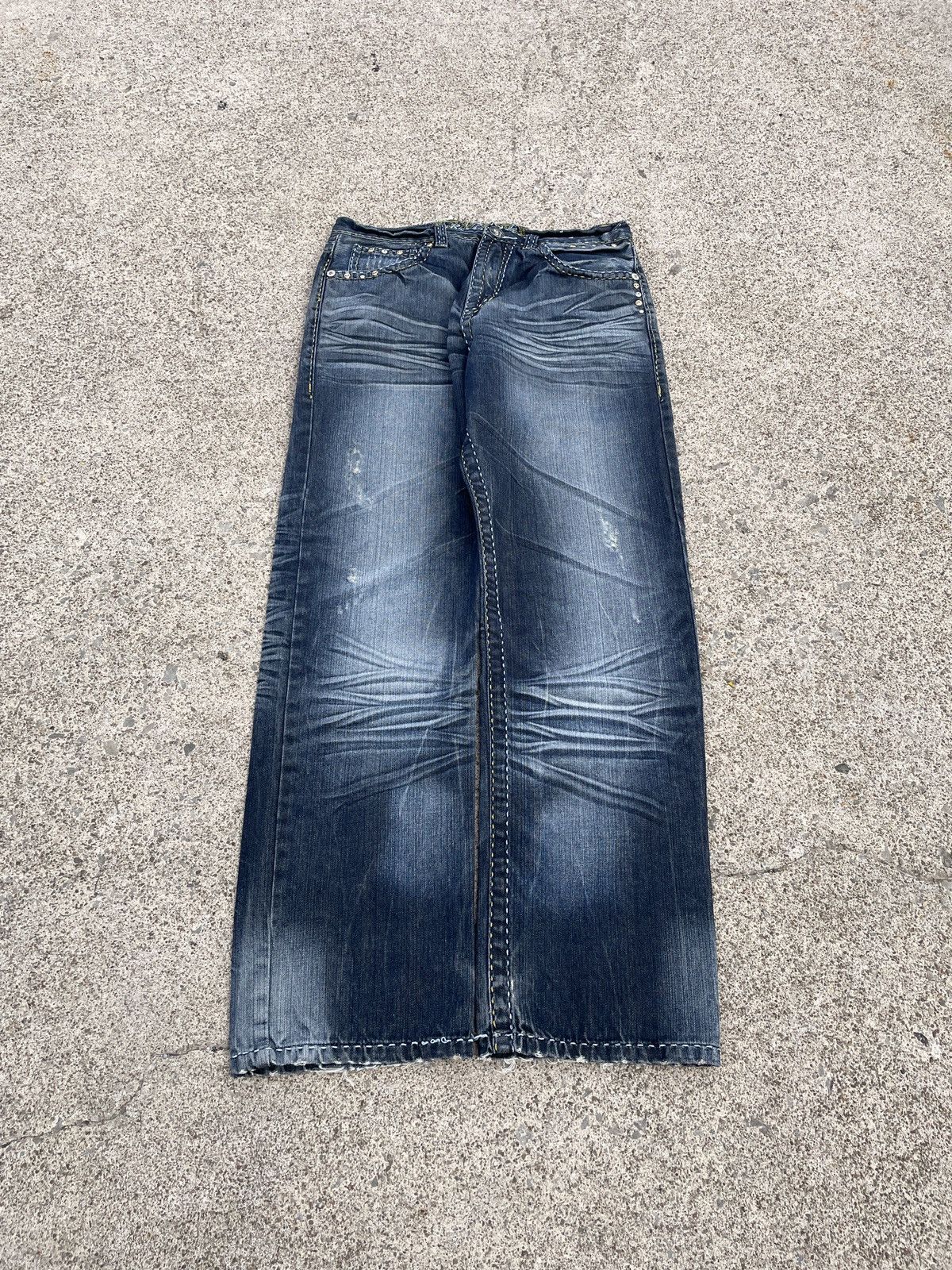 Other Ruthless Art Y2K Studded/Embroidered Jeans Size US 34 / EU 50 - 4 Thumbnail