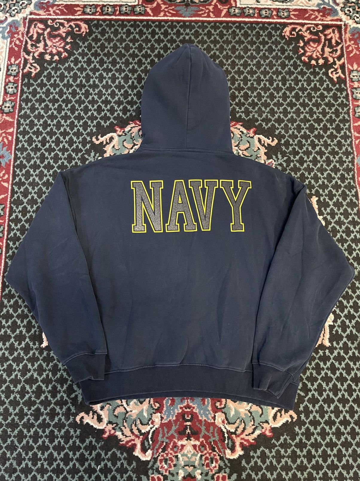 Vintage Vintage Made In USA US Navy Boxy Oversized Archive Hoodie Size US XL / EU 56 / 4 - 2 Thumbnail