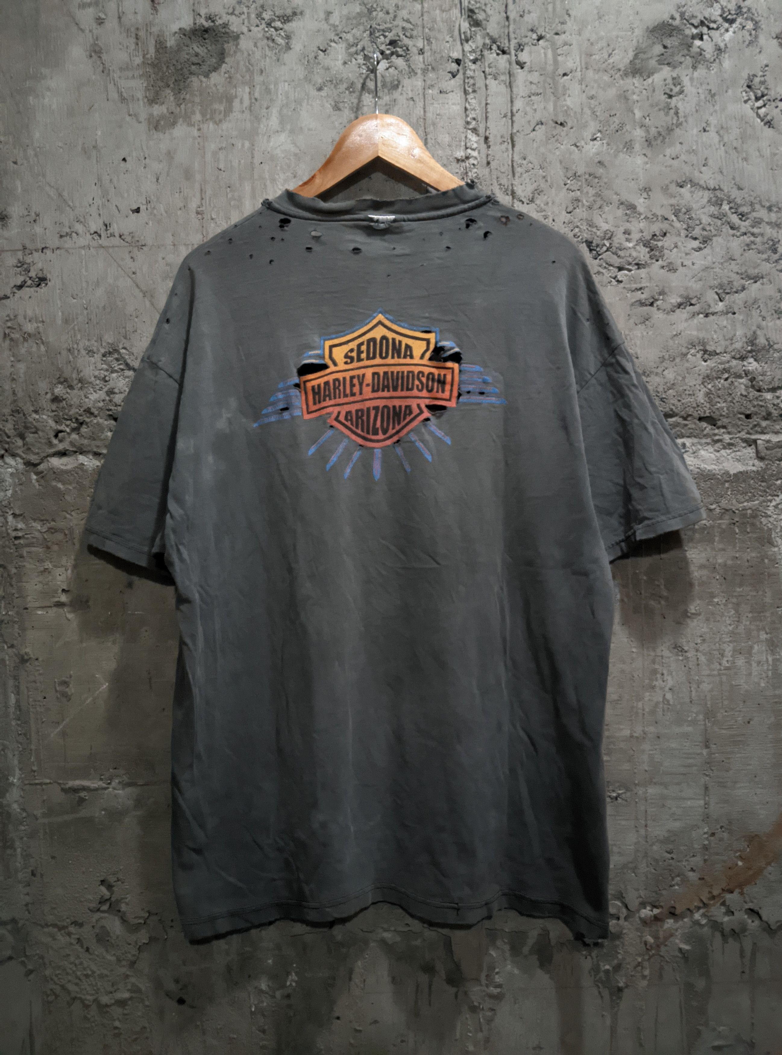 Harley Davidson Vintage 90s thrashed Harley Davidson hemp And hawg Size US XL / EU 56 / 4 - 2 Thumbnail
