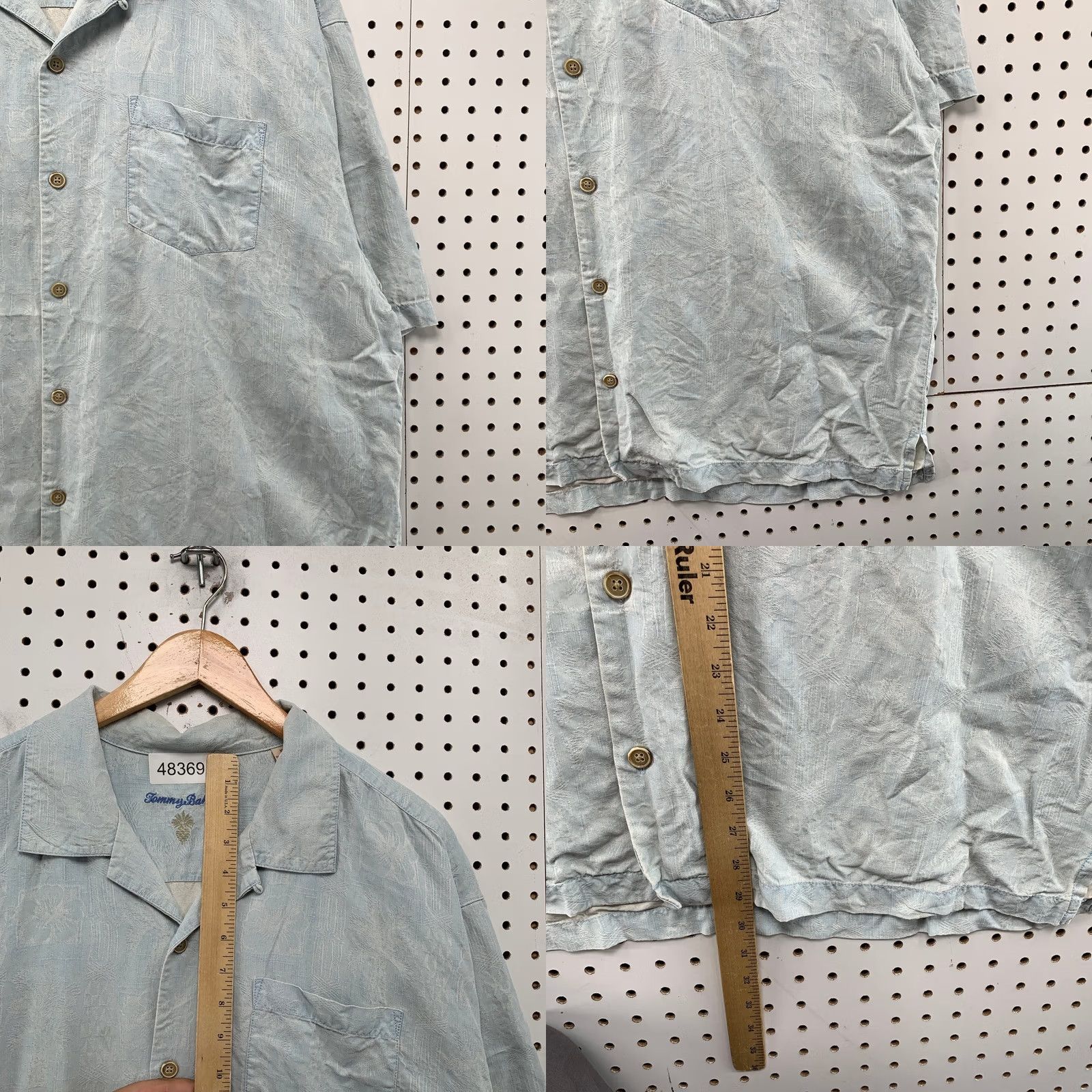 Tommy Bahama Tommy Bahama Silk Button Shirt Mens XL Blue All Over Floral Print Shirt Size US XL / EU 56 / 4 - 8 Thumbnail