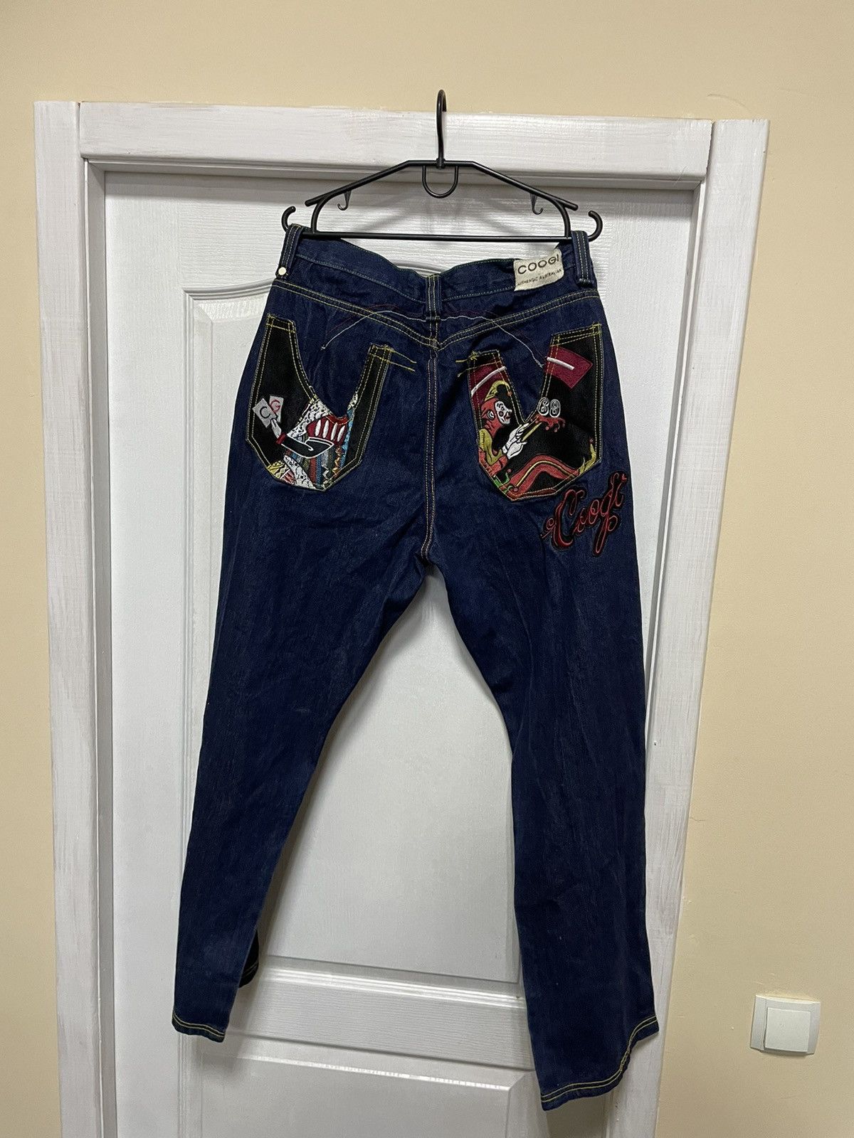 Coogi Vintage Coogi JOKER cards Embroidered Art pants Baggy Jeans Size US 38 / EU 54 - 1 Thumbnail