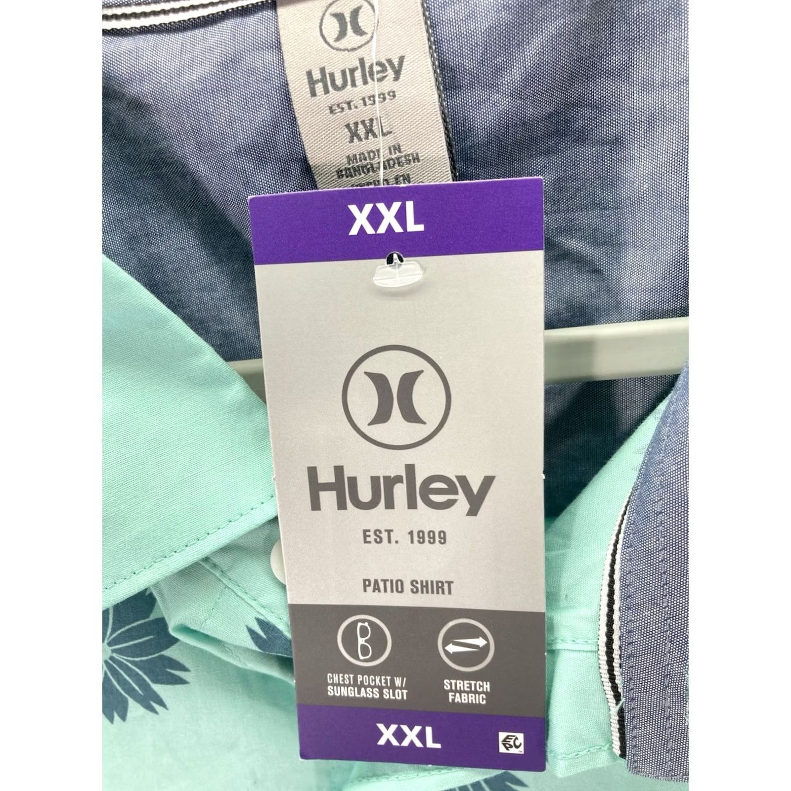 Hurley Hurley Patio Cabana Shirt Men 2XL Green Floral Button Short Sleeve Casual NWT Size US XXL / EU 58 / 5 - 5 Thumbnail