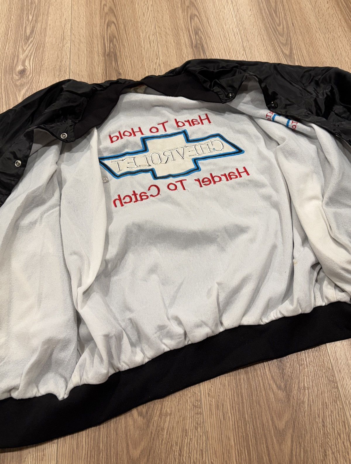 NASCAR Vtg Chevrolet The Heartbeat of America Satin Bomber Jacket Size US XL / EU 56 / 4 - 7 Thumbnail