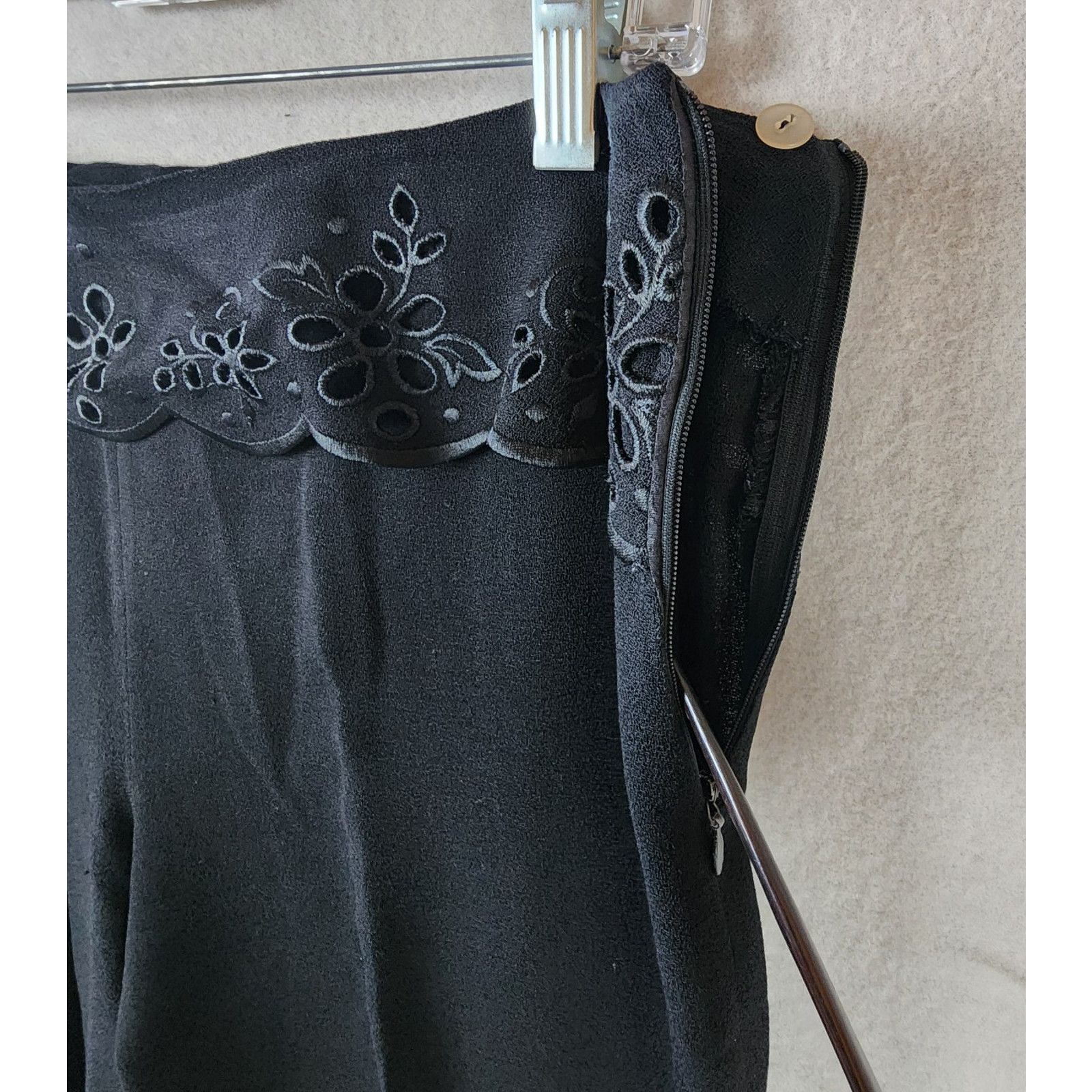 Escada Escada Scalloped Pant Suit Women Sz 12 Wool Black Embroidery Size XL / US 12-14 / IT 48-50 - 14 Thumbnail