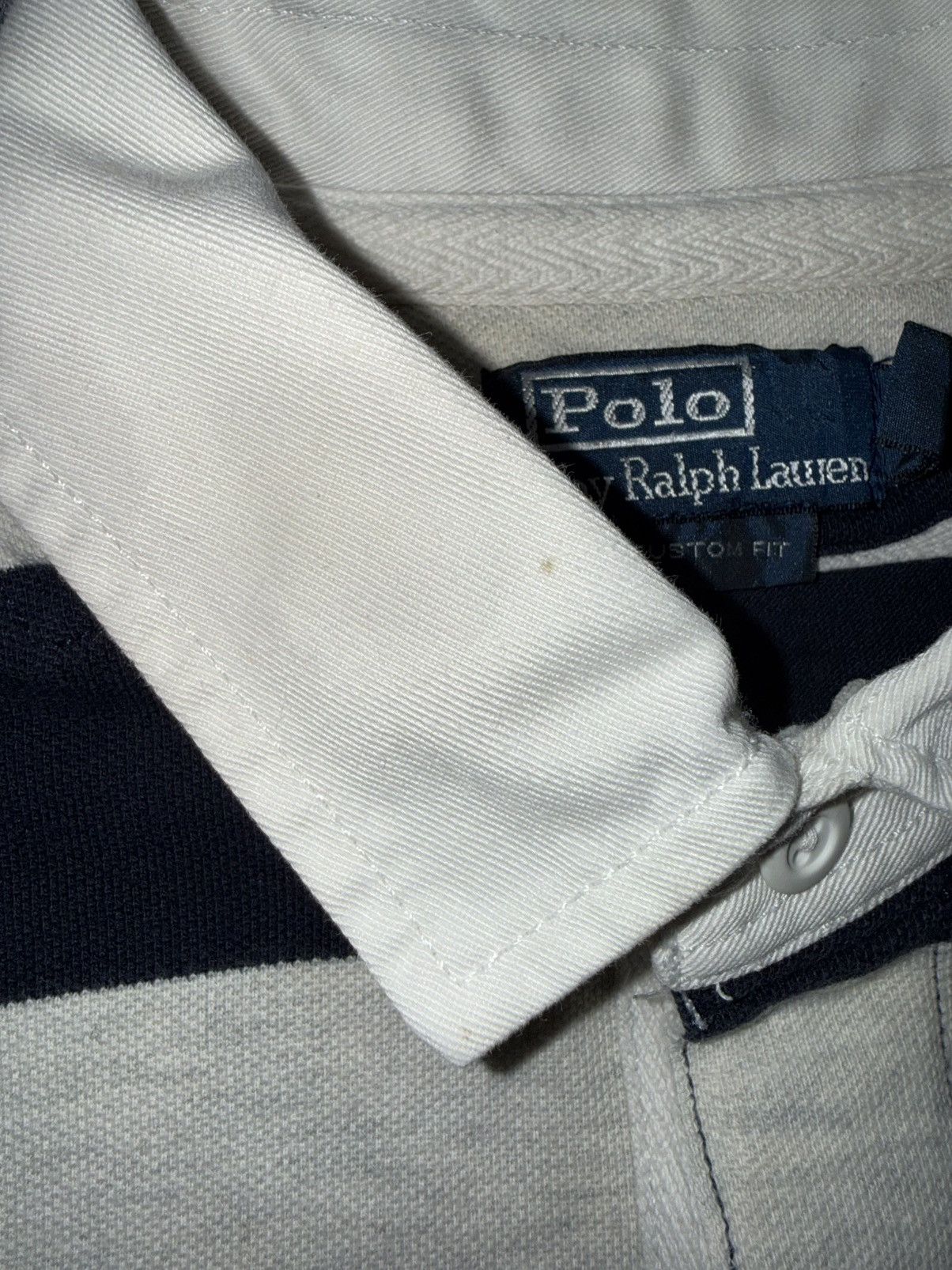 Polo Ralph Lauren Vintage Polo Ralph Lauren P Patch Stripe Pique Polo Shirt Size US L / EU 52-54 / 3 - 7 Thumbnail