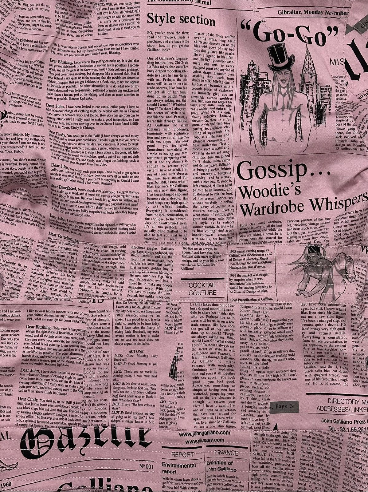 John Galliano JOHN GALLIANO Spring Summer 2005 Newspaper Print Jacket Size S / US 4 / IT 40 - 5 Thumbnail