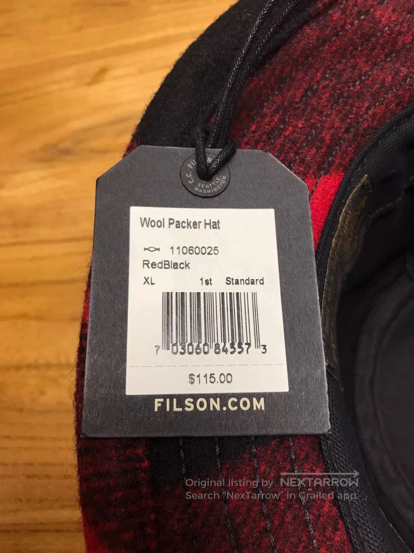 Filson Filson Red Black Plaid Wool Fedora XL. Size ONE SIZE - 7 Thumbnail