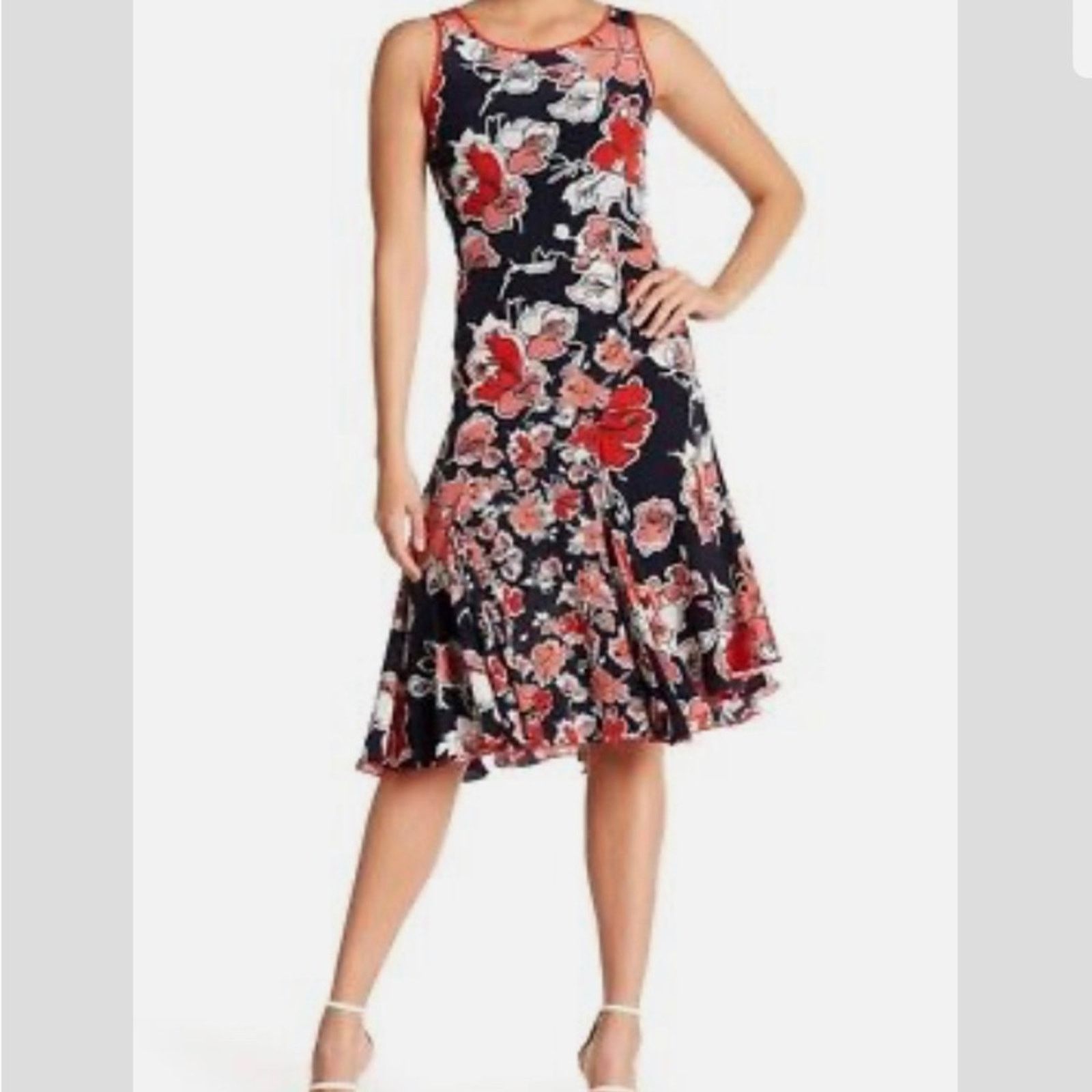 Jason Wu Grey Jason Wu navy floral print assymetrical silk midi dress Size M / US 6-8 / IT 42-44 - 14 Thumbnail