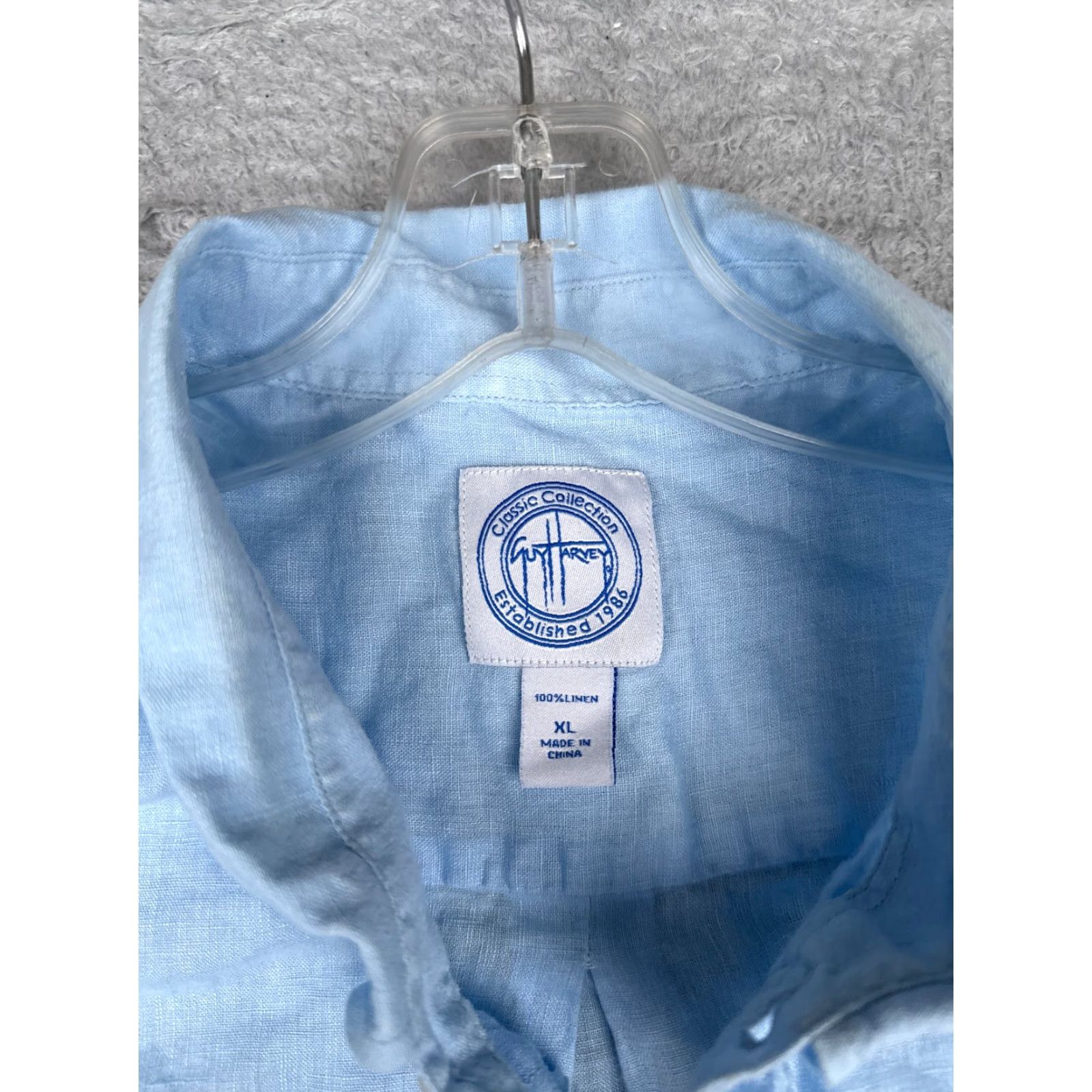 Guy Harvey Guy Harvey Brand Shirt Men Extra Large Blue 100% Linen Button Up Long Sleeve Size US XL / EU 56 / 4 - 7 Thumbnail