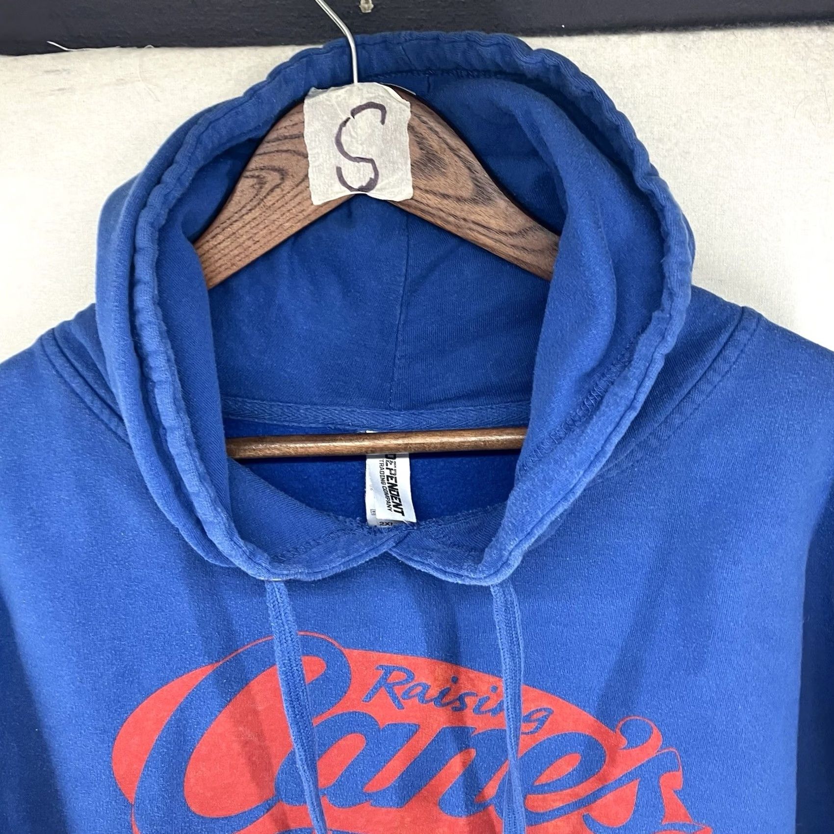 Vintage Raising Canes Mens Hoodie Sweatshirt 2XL Lounge Streetwear Blue Graphic Print Long Sleeve Pullover Funny Size US XXL / EU 58 / 5 - 6 Thumbnail
