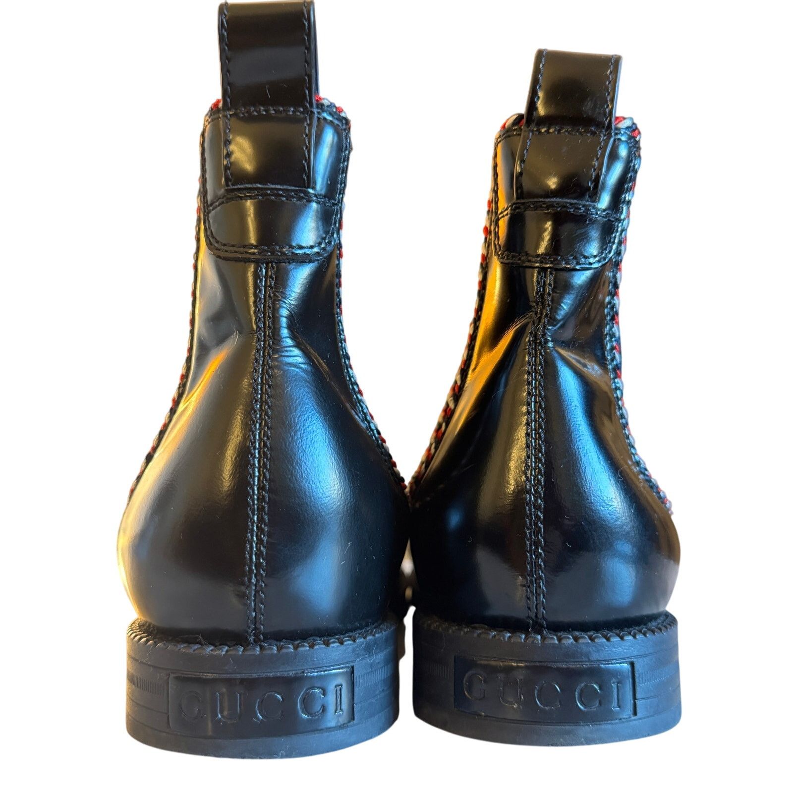 Gucci Gucci Men's Black Calfskin Mens Beyond Chelsea Ankle Boots Size US 11 / EU 44 - 4 Thumbnail
