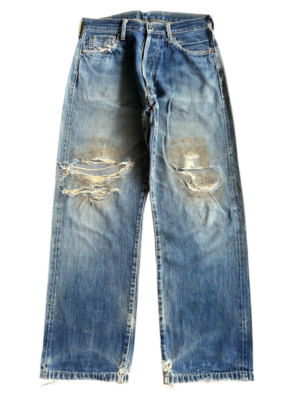 Japanese Brand × Kapital × Vintage Japanese Salvedge Vintage Distressed Denim Jeans Size US 29 - 1 Thumbnail