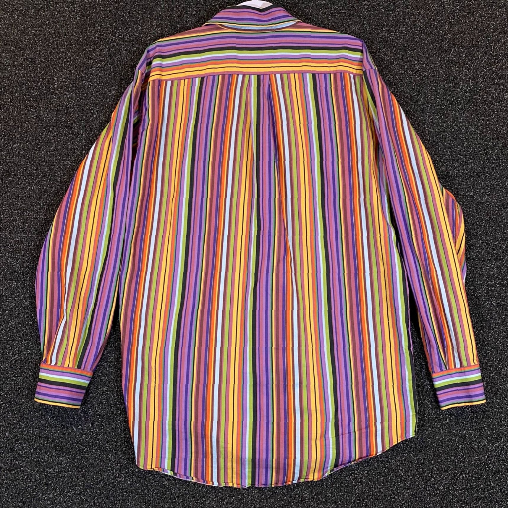 Etro ETRO Milano Shirt Mens 42 Multicolor Striped Button Up Outdoors L/S Italy Dress Size 42R - 7 Thumbnail
