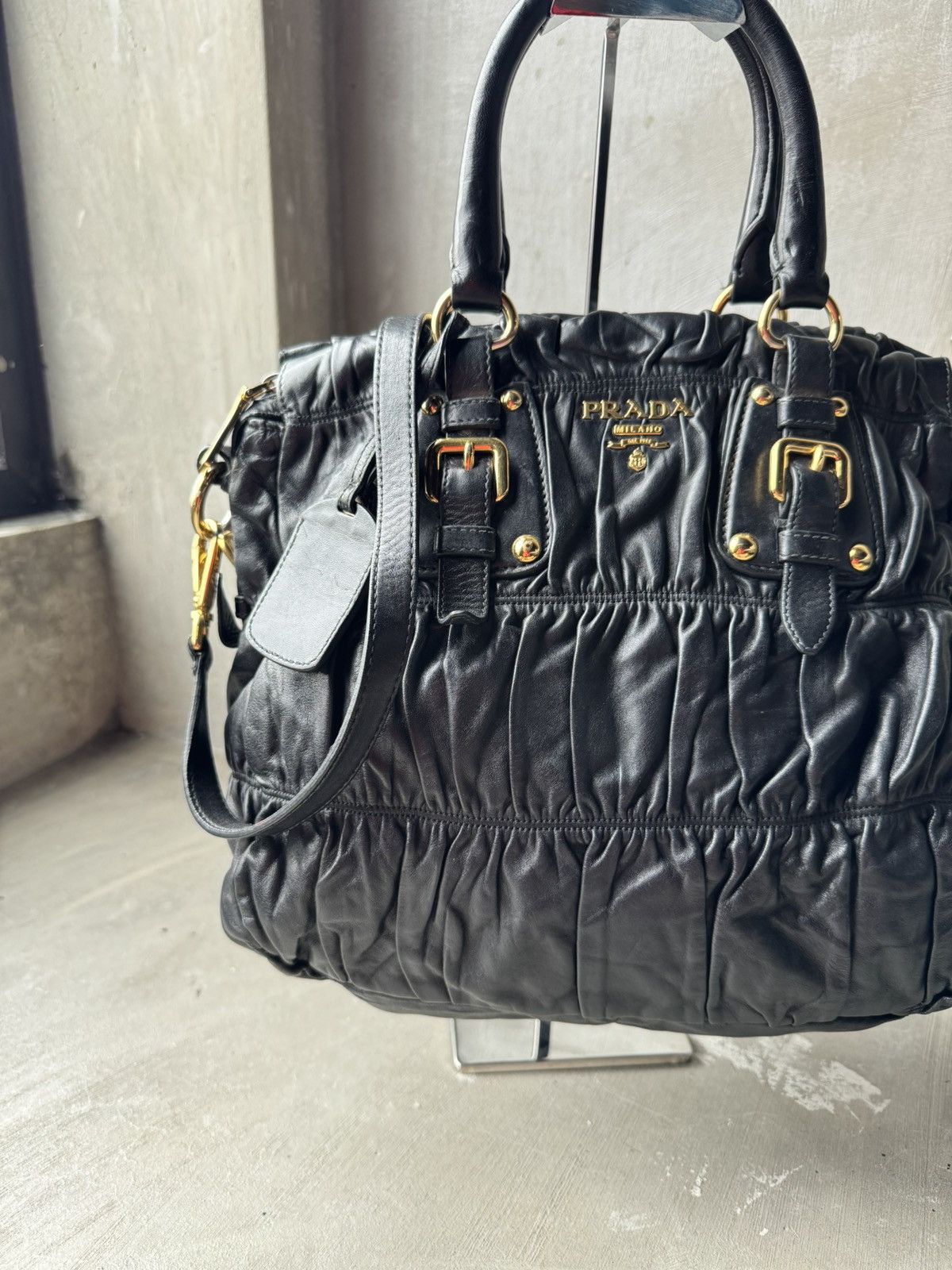 Prada Prada Black Nappa Gaufre Satchel Size ONE SIZE - 3 Thumbnail