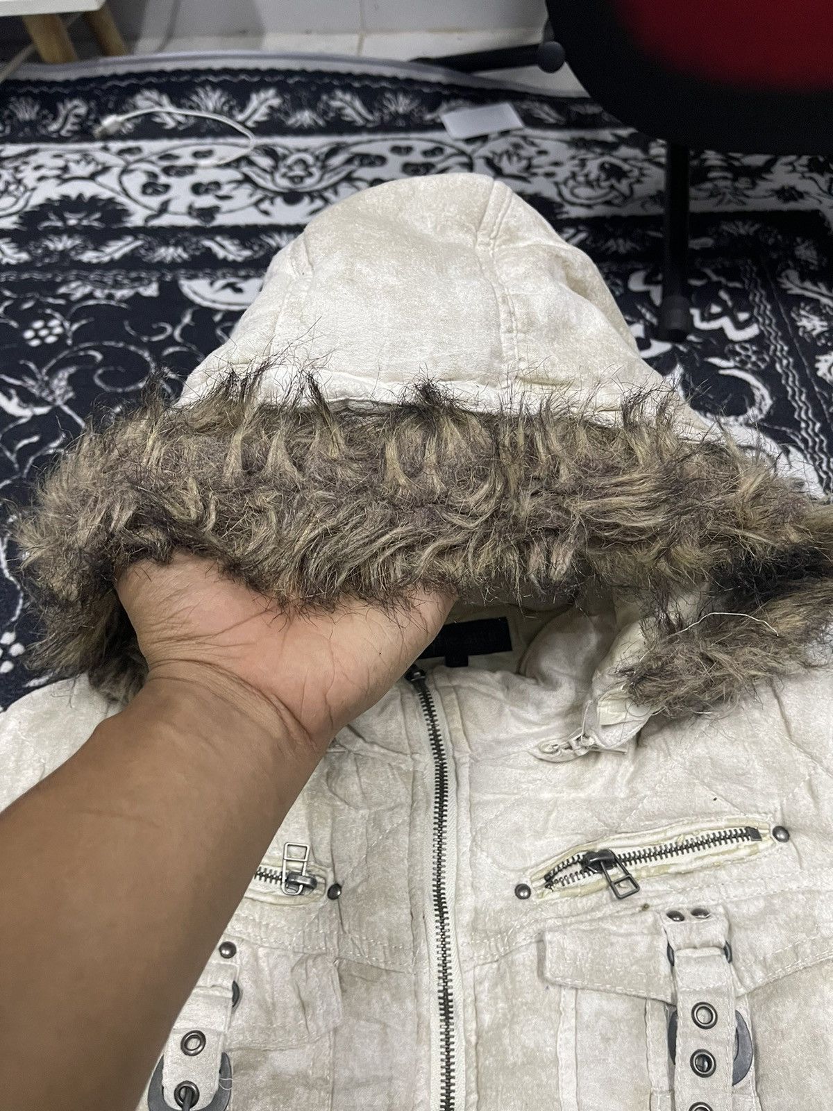 In The Attic 🔥2000s IN THE ATTIC JACKET TACTICAL JACKET FUR HOODIE Size US L / EU 52-54 / 3 - 11 Thumbnail