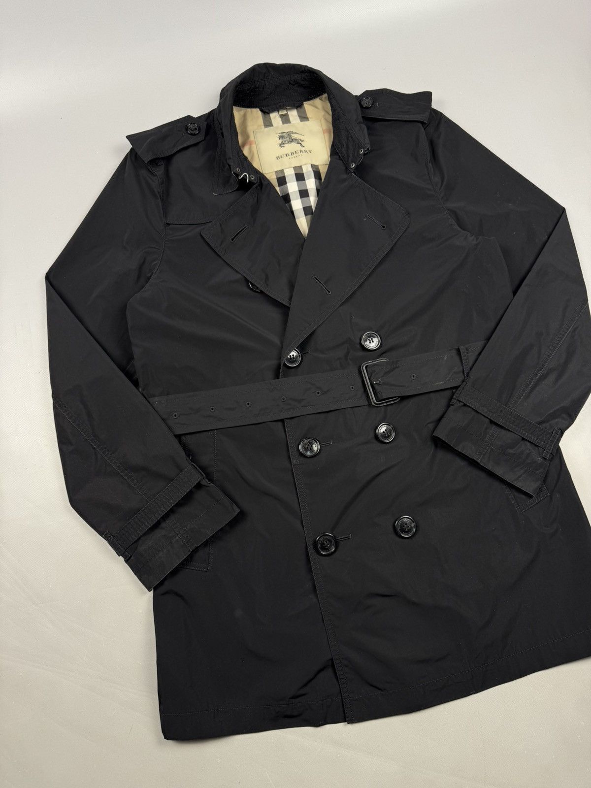 Burberry Burberry trench coat kensington iconic black model novacheck Size US L / EU 52-54 / 3 - 2 Thumbnail