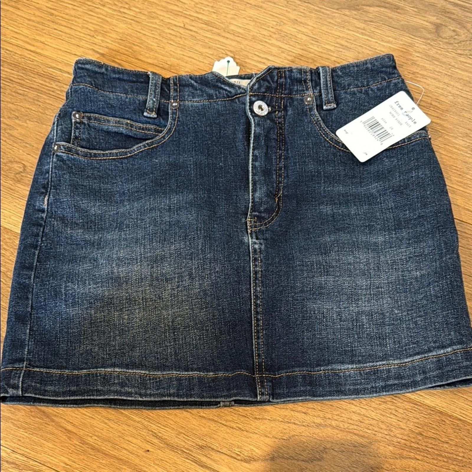 Free People Free People | NWT Dark Blue Denim Skirt-26 Size 42" / US 20 - 1 Thumbnail